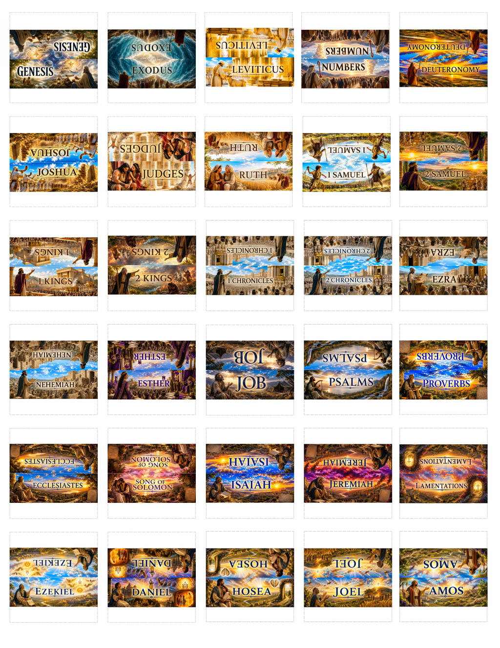Bible Sticker Tabs for All 66 Books of the Bible (Instant Download)