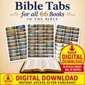 Bible Sticker Tabs for All 66 Books of the Bible (Instant Download)