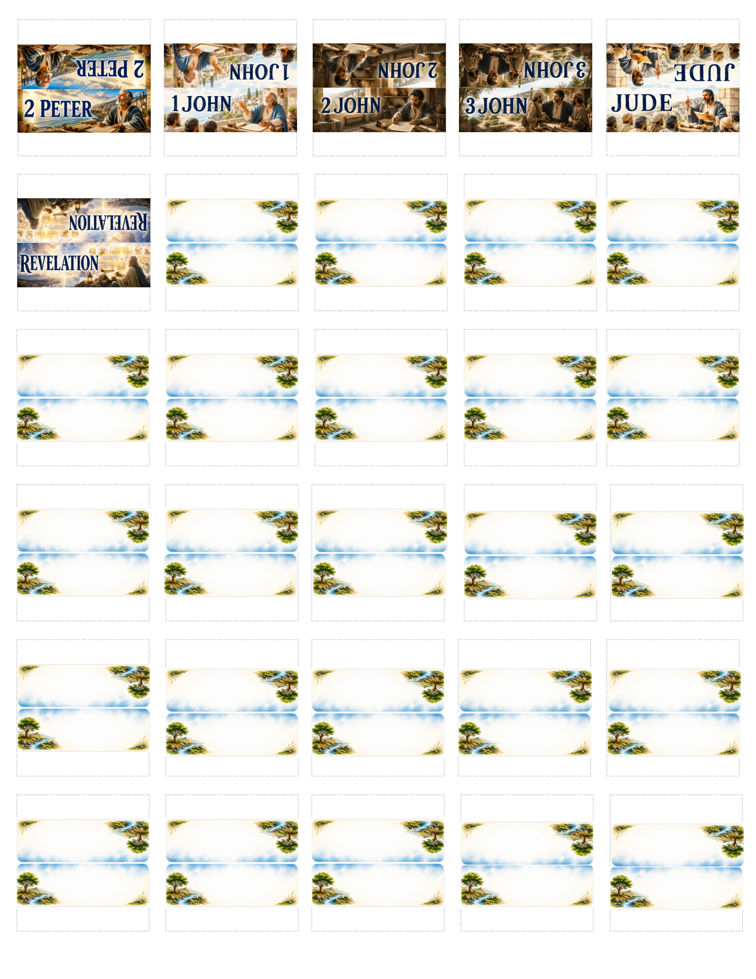 Bible Sticker Tabs for All 66 Books of the Bible (Instant Download)