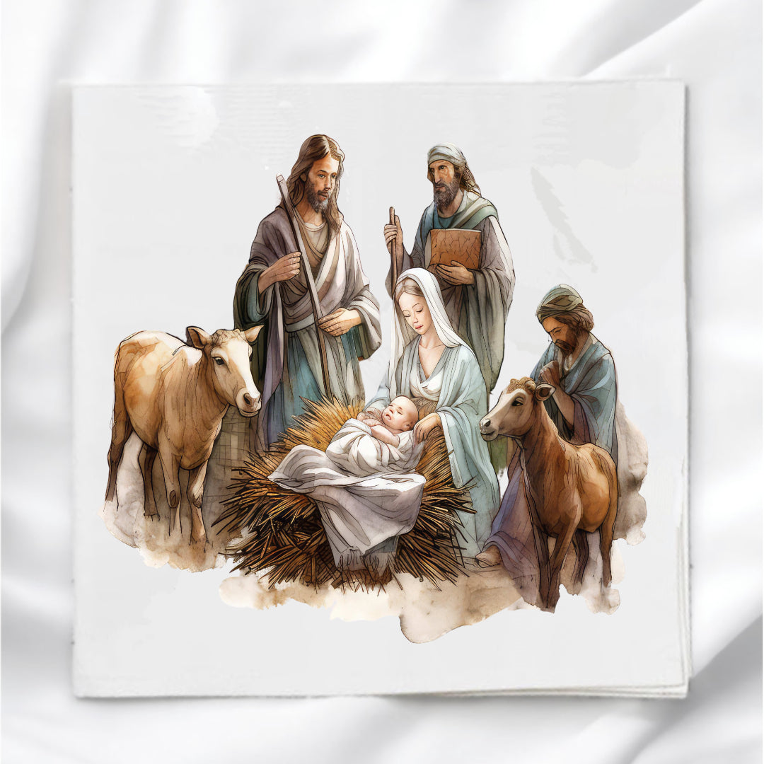 Christmas Nativity Fabric Panel Quilt Block