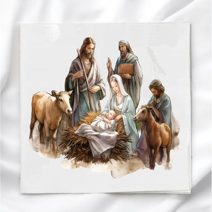 Christmas Nativity Fabric Panel Quilt Block