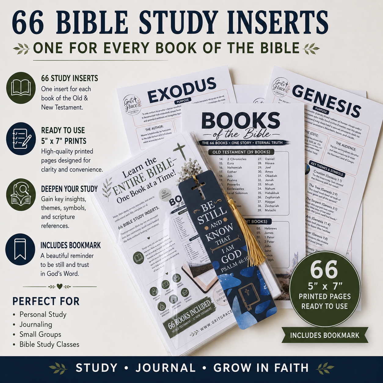Bible Study Inserts | Complete 66-Book Bible Study Set