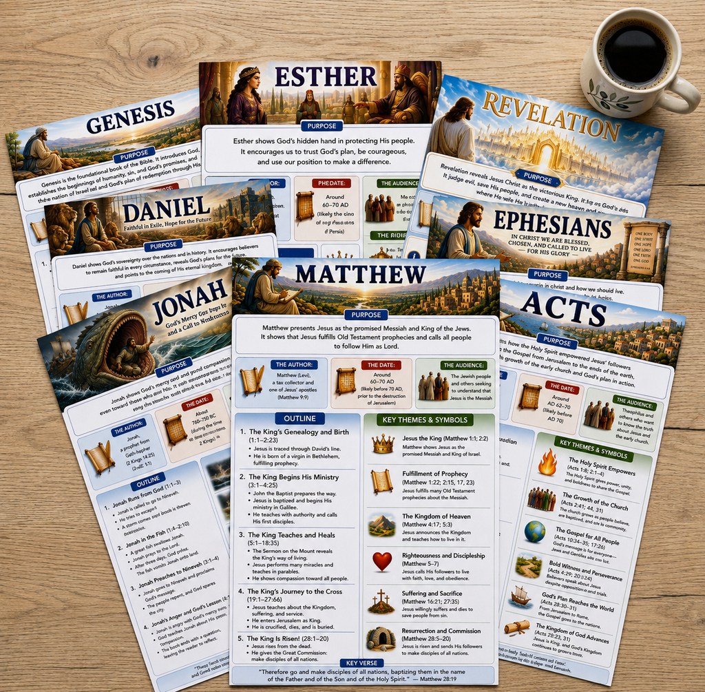 Bible Study Inserts | Complete 66-Book Bible Study Set | Loaded Bible Tip Ins (Instant Download)