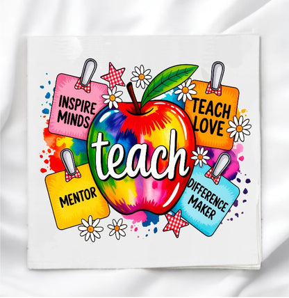 School Teacher Fabric Panel Quilt Block