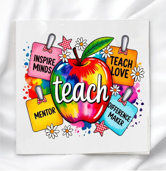 School Teacher Fabric Panel Quilt Block