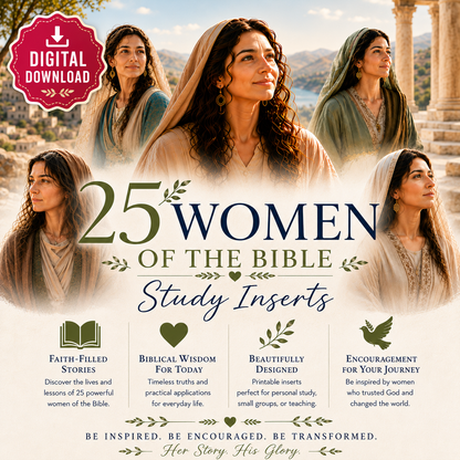 Women of the Bible Study Inserts | 25 Inspiring Women of Faith (Instant Download)