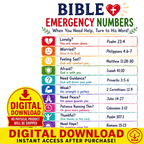 Emergency Bible Numbers Insert (Instant Download)
