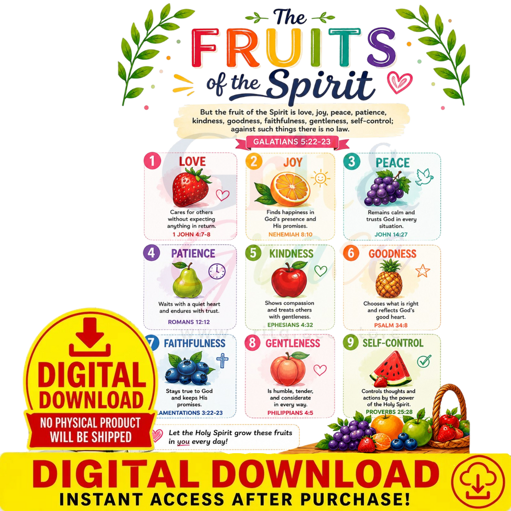 Fruits of the Spirit Bible Insert (Instant Download)